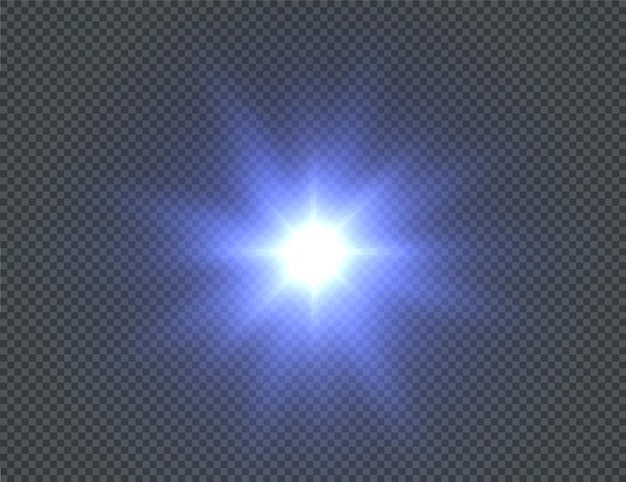 Lichte ster blauwe png. lichte zon blauwe png. lichtflits blauw png. vectorillustrator.