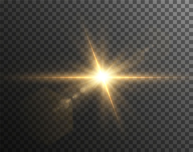 Lichte ster goud png Lichte zon goud png Lichtflits goud png vector illustrator