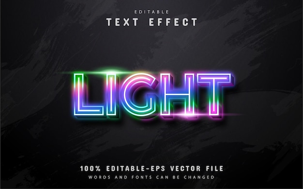 Lichte tekst, kleurrijk teksteffect in neonstijl