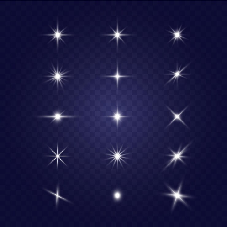 Lichteffect Bright Star Light explodeert op een transparante achtergrond Bright sun