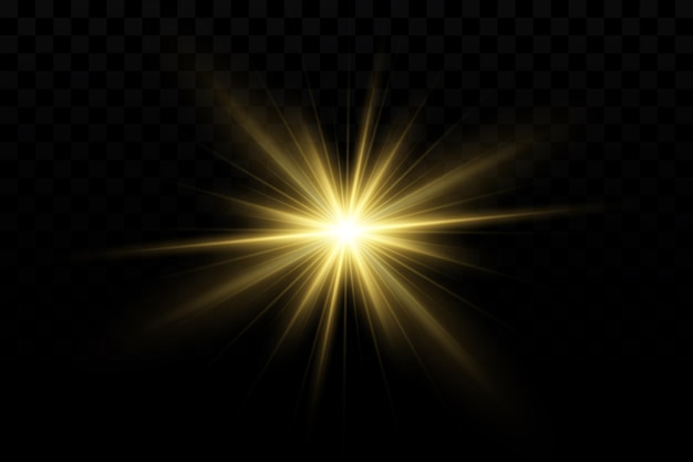 Lichteffect Gouden heldere ster gele zon Starlight schijnt licht