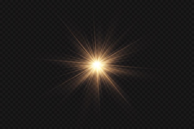Lichteffect Gouden heldere ster gele zon Starlight