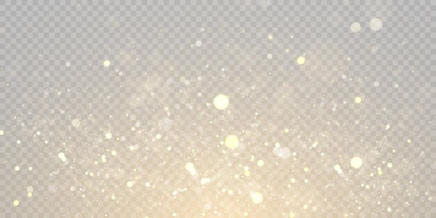 Lichteffect met veel bokeh-hoogtepunten op transparante achtergrond voor Kerstmis en Nieuwjaar ontwerp