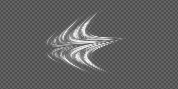 Vector lichtgevende witte lijnen png van snelheid licht gloeiend effect abstracte bewegingslijnen