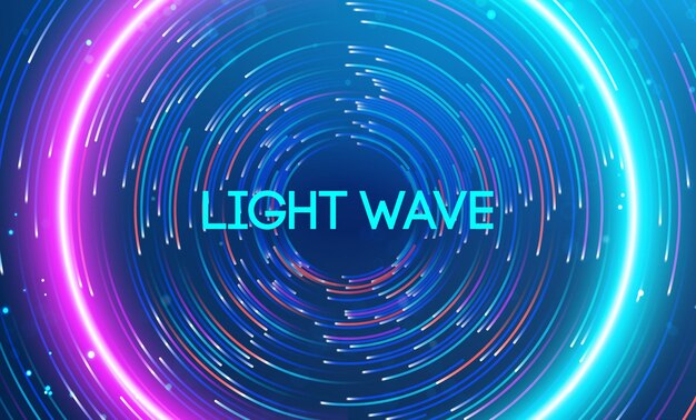 Lichtgolf omringd door gloeiende neon wervelingen en stromende energie big data en data science integratie