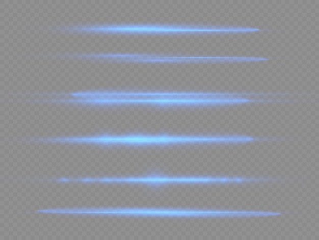 Lichtstralen flitsen blauw horizontale lens flares pack laserstralen glow line mooie flare