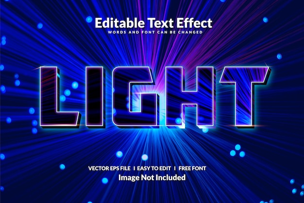 Lichtteksteffect volledig bewerkbaar Premium Vector EPS