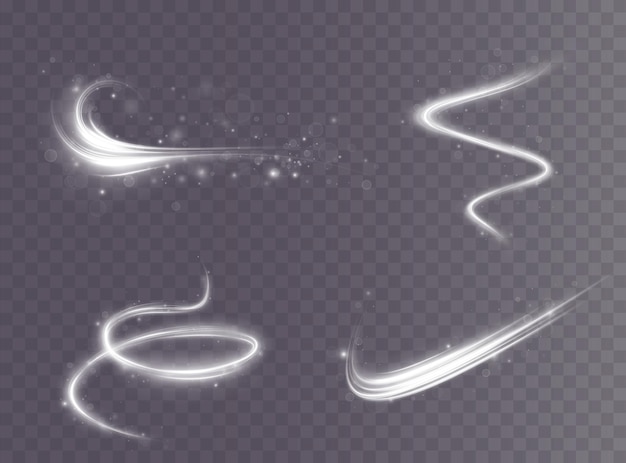 Lichtwit Twirl Curve-lichteffect van witte lijn Lichtgevende witte cirkel PNG Lichtwit voetstuk