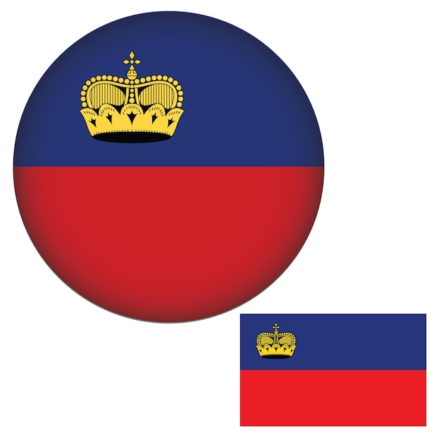 Liechtenstein Flag Round Shape