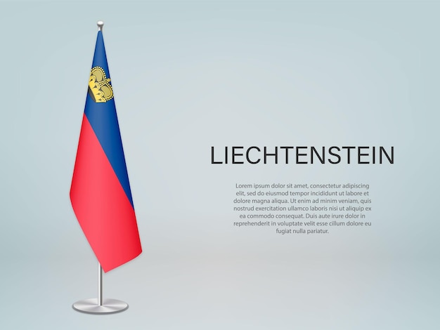 Liechtenstein hanging flag on stand Template forconference bann