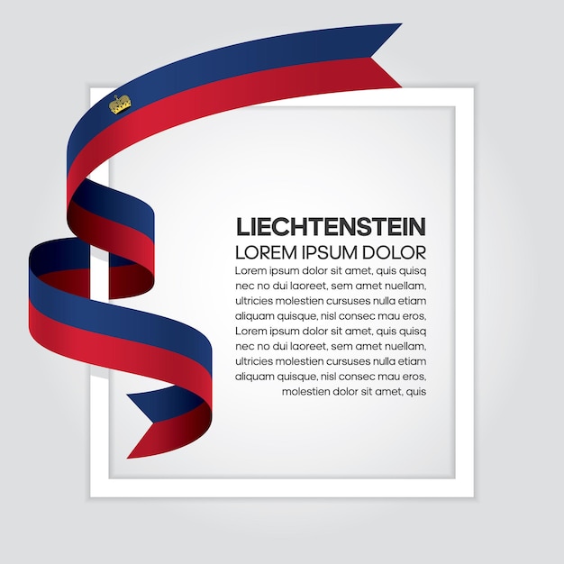 Liechtenstein lint vlag, vectorillustratie op een witte achtergrond