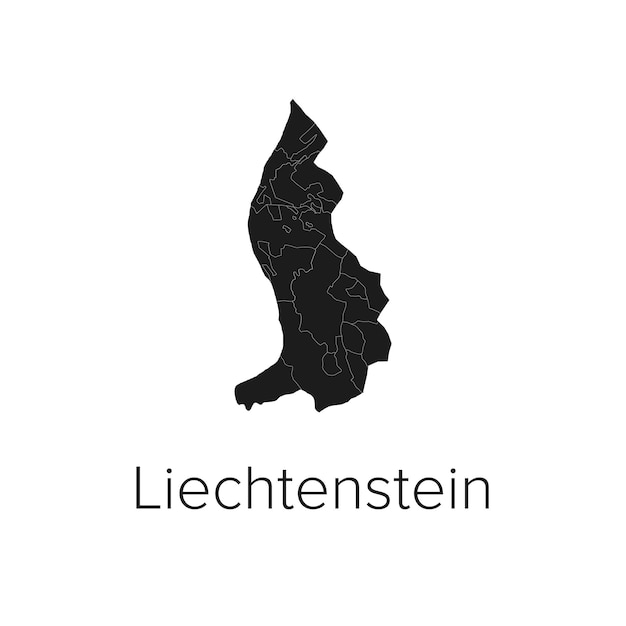 リヒテンシュタイン 地図 ベクトルイラスト シルエット概要 リヒテンシェイン 旅行と観光地図