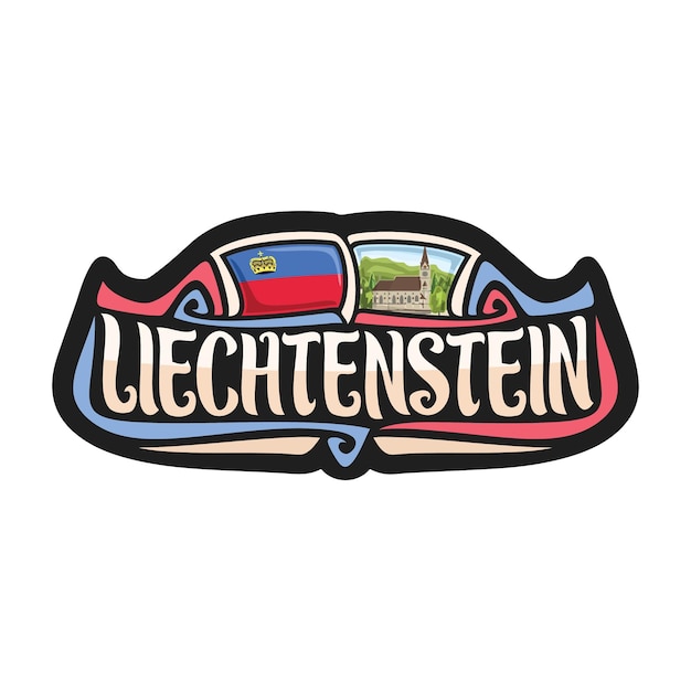 Liechtenstein sticker flag logo badge travel souvenir illustration