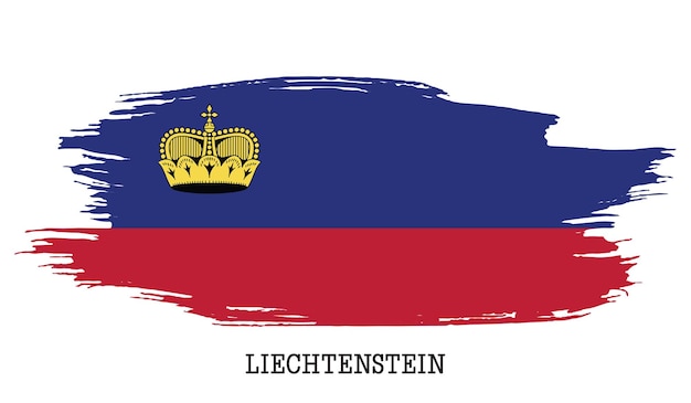 Liechtenstein vlag vector grunge penseelstreek