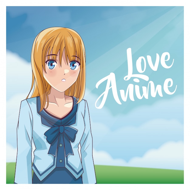 Liefde anime vrouw cartoon