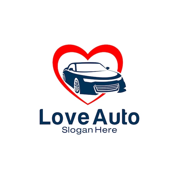 Liefde auto logo template design vector