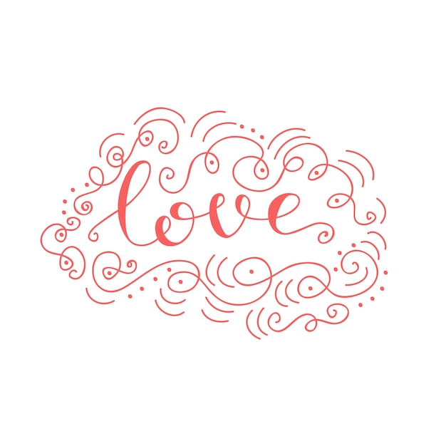 Liefde belettering. Vector illustratie.