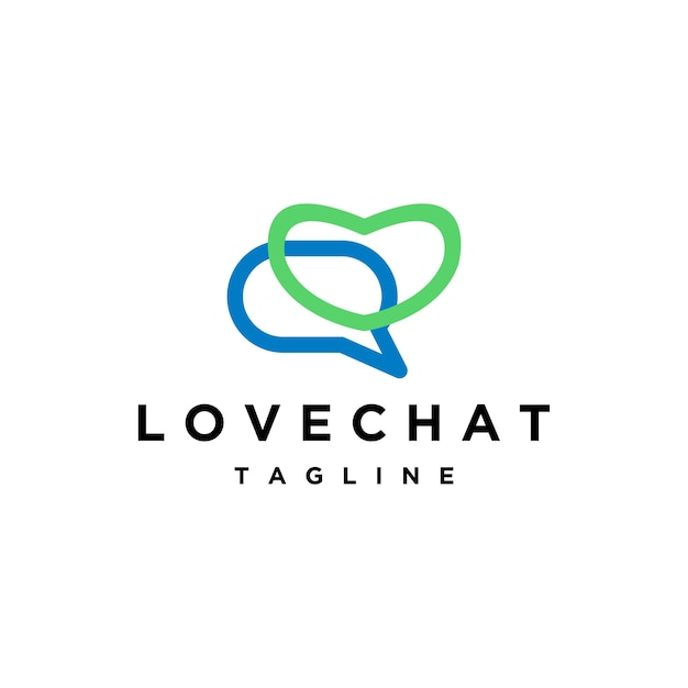 Liefde chat logo pictogram ontwerpsjabloon