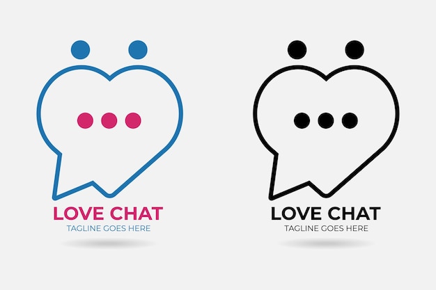 Vector liefde chat logo premium vector