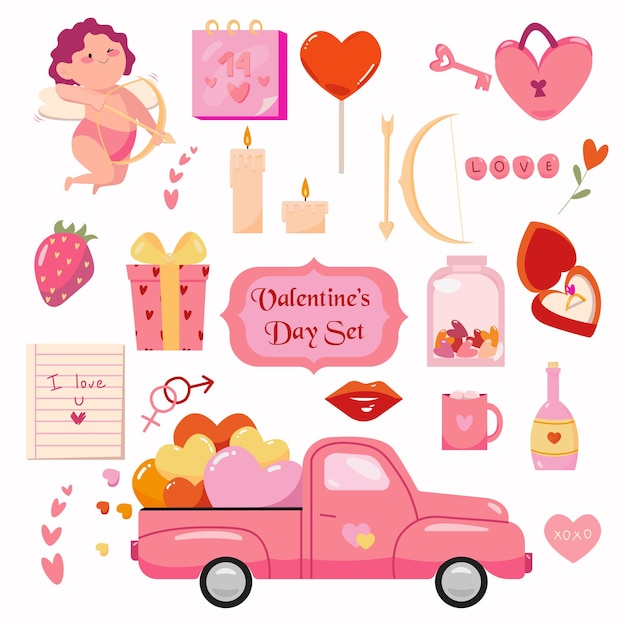 Liefde data relaties valentijnsdag stickers clipart