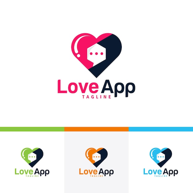 Liefde dating app logo pictogram vector geïsoleerd