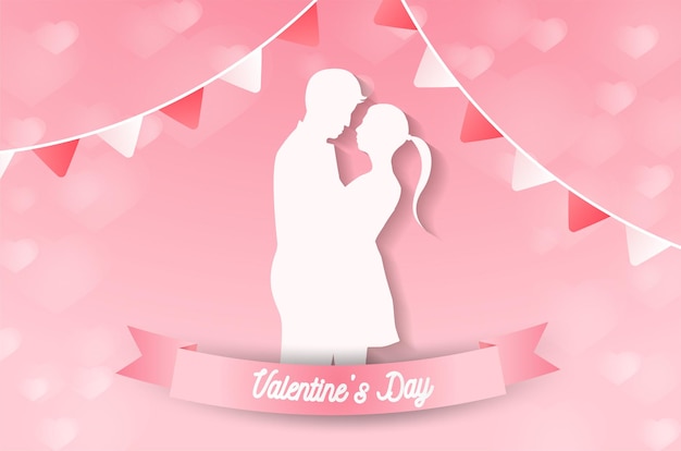 Liefde en valentijnsdag liefhebbers staan in de weilanden en een papieren hartvormige ballon