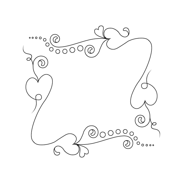 liefde frame schets bloemen rechthoek frame ontwerp vector