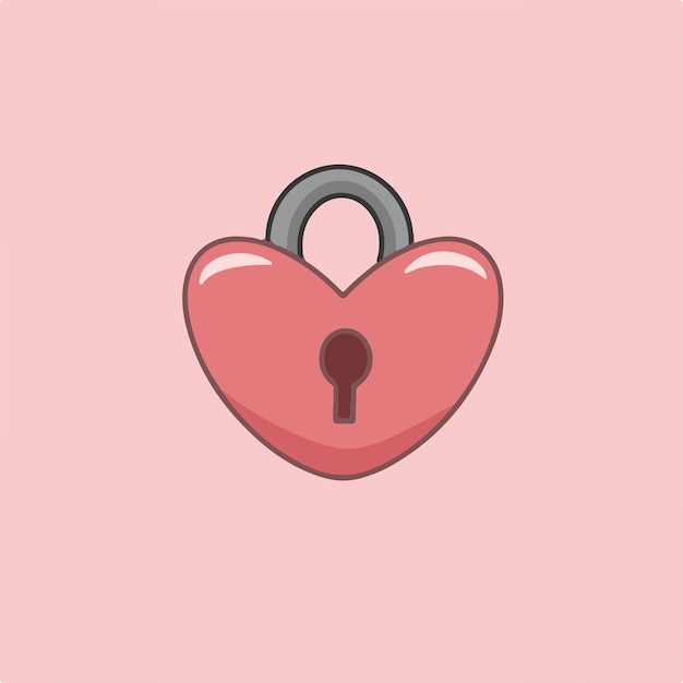 Liefde Hangslot Symbool Valentine Vector Illustratie