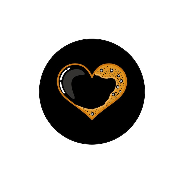 Liefde hart en koffie logo ontwerp