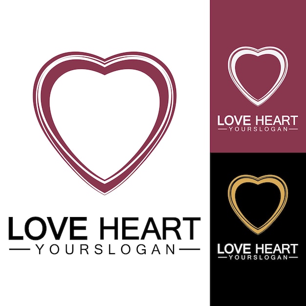 Liefde hart logo en symbool vector sjabloon