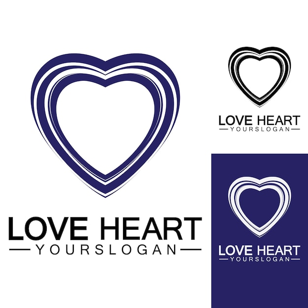 Liefde hart logo en symbool vector sjabloon