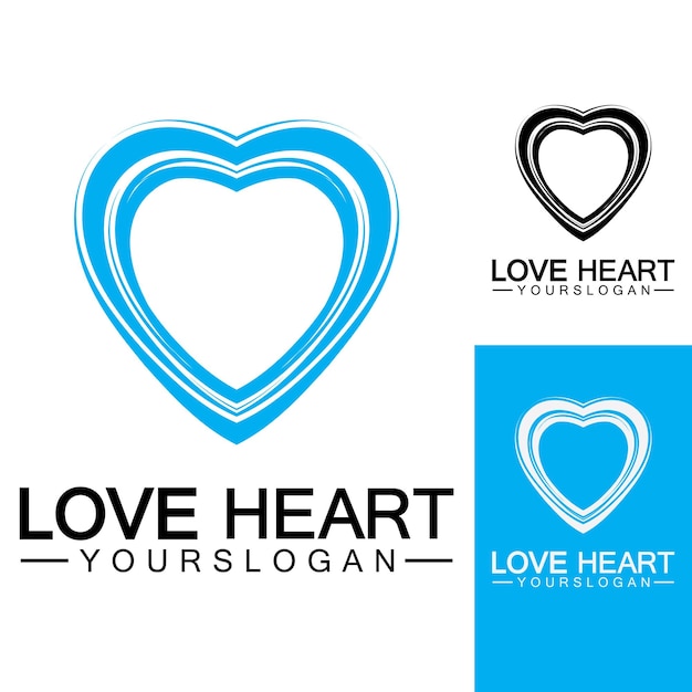 Liefde hart logo en symbool vector sjabloon