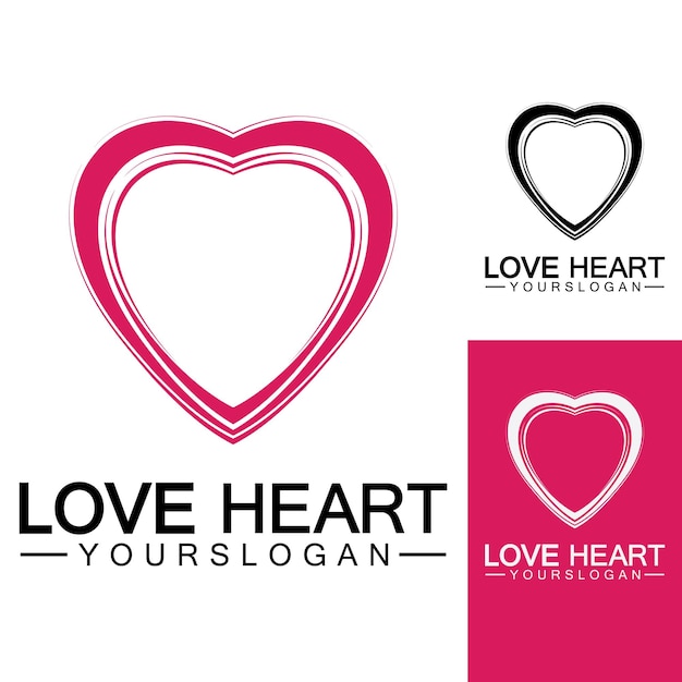 Liefde hart logo en symbool vector sjabloon