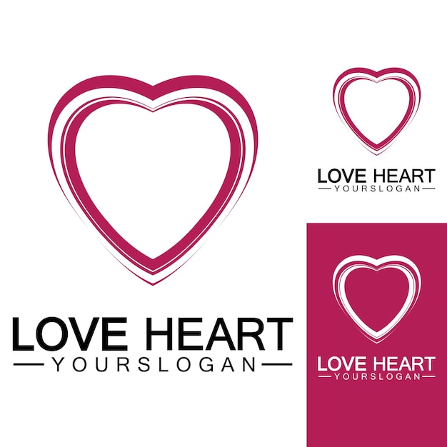 Liefde hart logo en symbool vector sjabloon