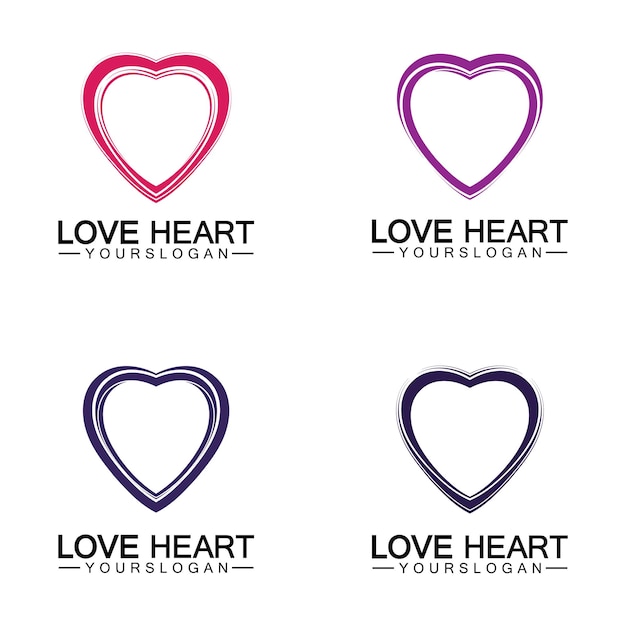 Liefde hart logo en symbool vector sjabloon