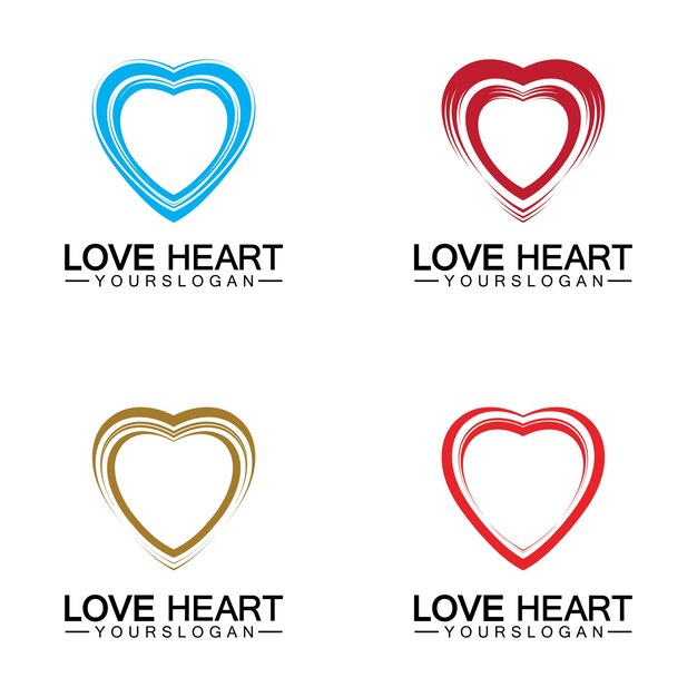 Liefde hart logo en symbool vector sjabloon