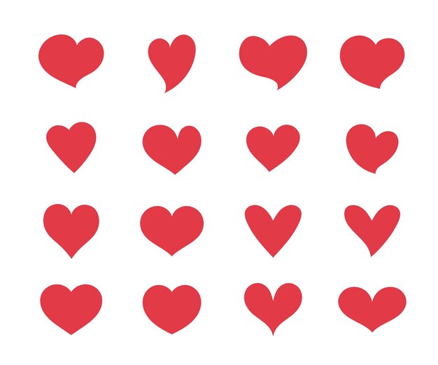 Liefde hart rode kleur vector collectie