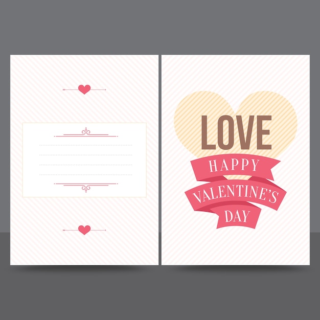 Liefde in hart valentine wenskaart ontwerpsjabloon