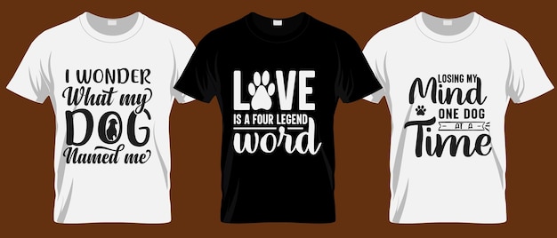 Liefde is een vier legende woord T-shirt ontwerp hond liefhebber T-shirt huisdier T-shirt