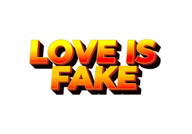 Liefde is nep Tekst effect in 3 dimensionale stijl