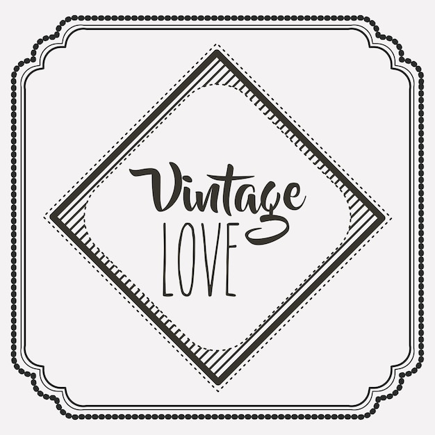 liefde kaart vintage stijl frame vector illustratie ontwerp