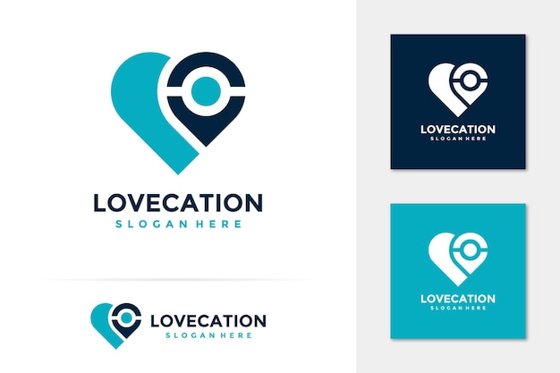 Liefde locatie logo vector