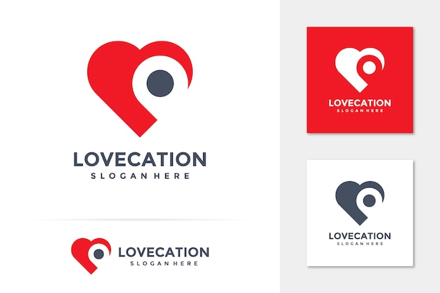 Liefde locatie logo vector