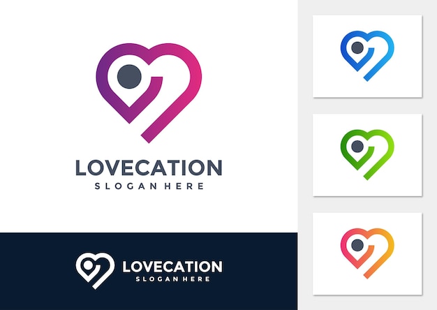 Liefde locatie logo vector