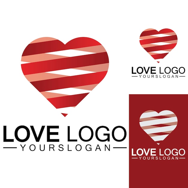 Liefde logo ontwerp Hartvorm logo ontwerp Vector