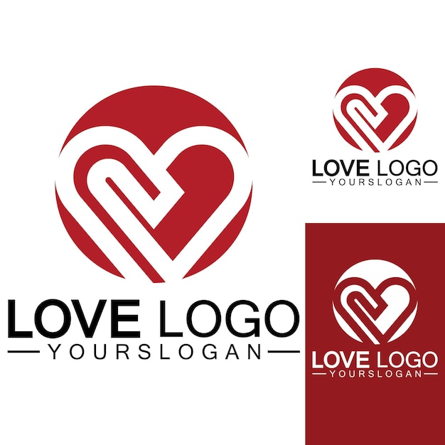 Liefde logo ontwerp Hartvorm logo ontwerp Vector