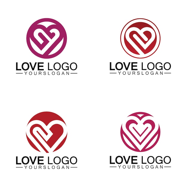 Vector liefde logo ontwerp hartvorm logo ontwerp vector