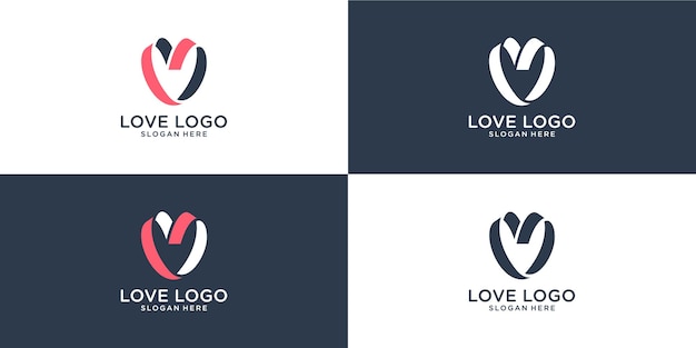 Liefde logo-ontwerp, moderne stijl