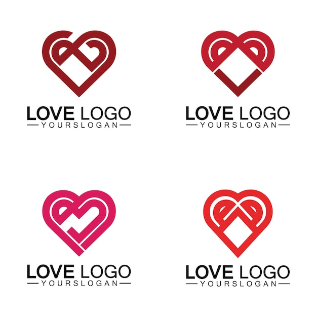 Liefde logo ontwerp vector geometrische haard logo vector lineaire liefde vector logo concept Hart vorm logo ontwerp