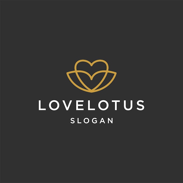 Vector liefde lotus logo pictogram ontwerpsjabloon